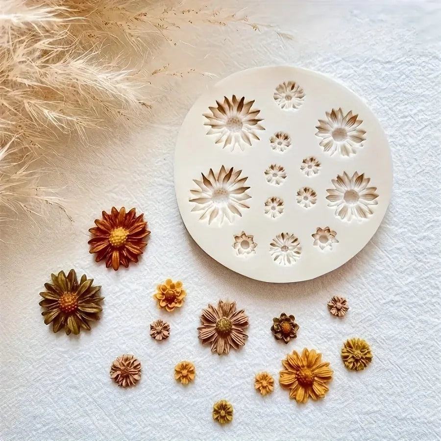 1pc Flower Silicone Mould Bouquet Polymer Clay Flower Casting Mold For