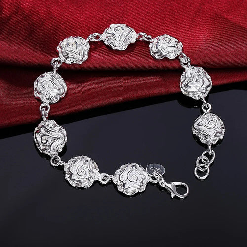 Fine 925 Sterling Silver Noble Nice Chain Solid Bracelet for Women Men