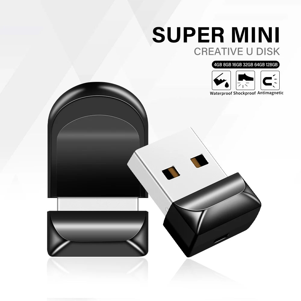 Black Mini Pen Drive 128GB High Speed Memory Stick Pen drive 64GB USB