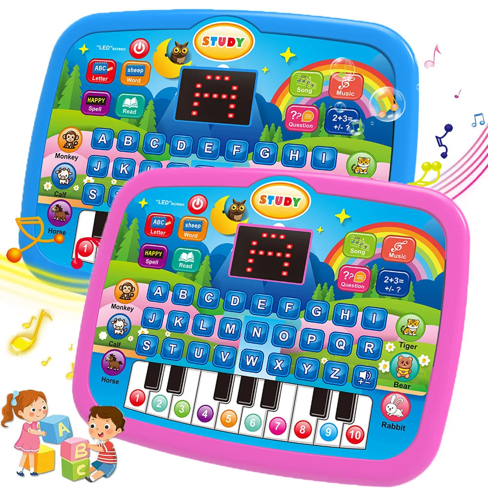 Kids’ Education Tablet Toy, Age 3+ Literacy Math Music Learning,