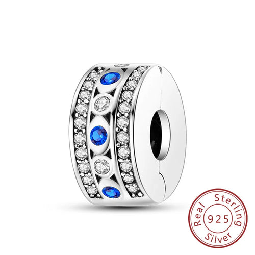 Fit Original Charms Beads 925 Sterling Silver Clip Charms Zircon