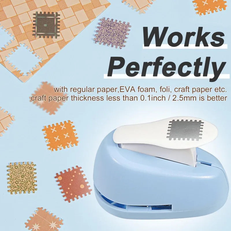 Stamp Shaped Paper Punch, Portable Hole Puncher for Crafts,