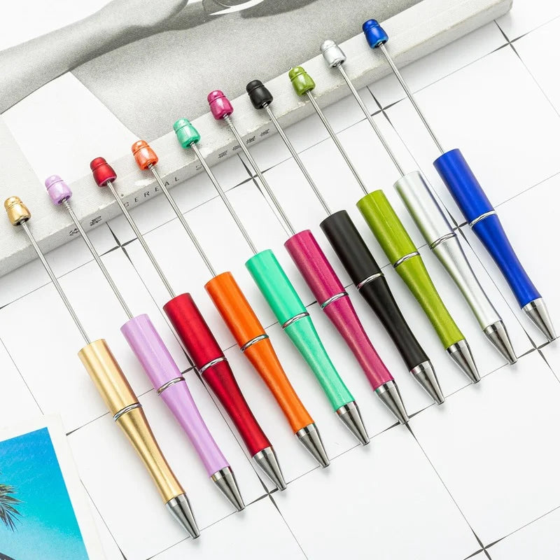10 Pcs Mixed Beaded Ballpoint Pen Creative Beadable Pen Wedding Party