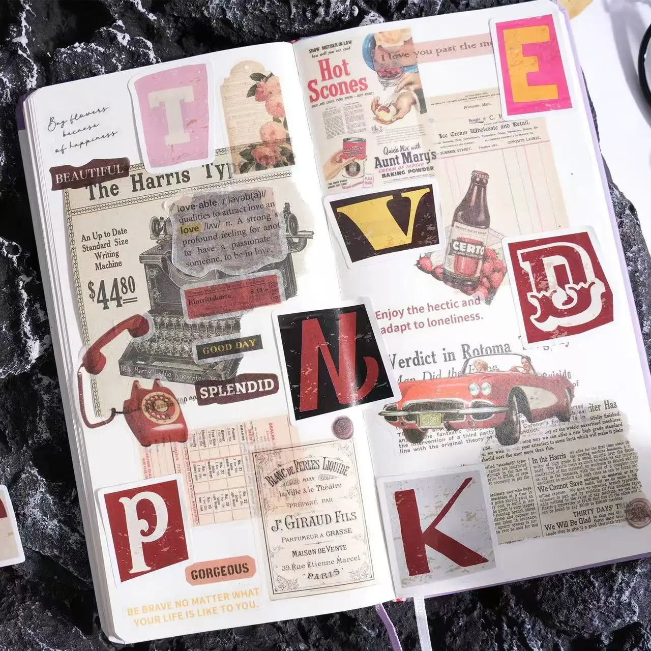 DIY Retro Letter Colorful English Alphabet Stickers, Decorative