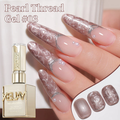 15ML Pearl White Thread Gel Nail Polish  UV/LED Soak Off Gel, Gift For