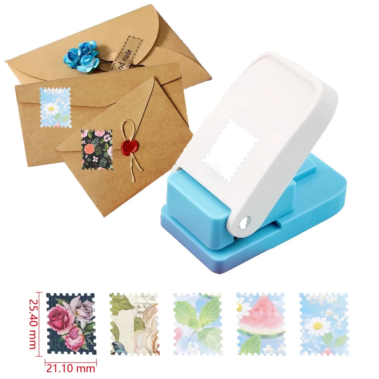 Stamp Shaped Paper Punch, Portable Hole Puncher for Crafts,