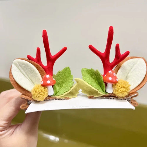 Christmas Antler Hair Clips Pendants Xmas Ornaments Merry Christmas
