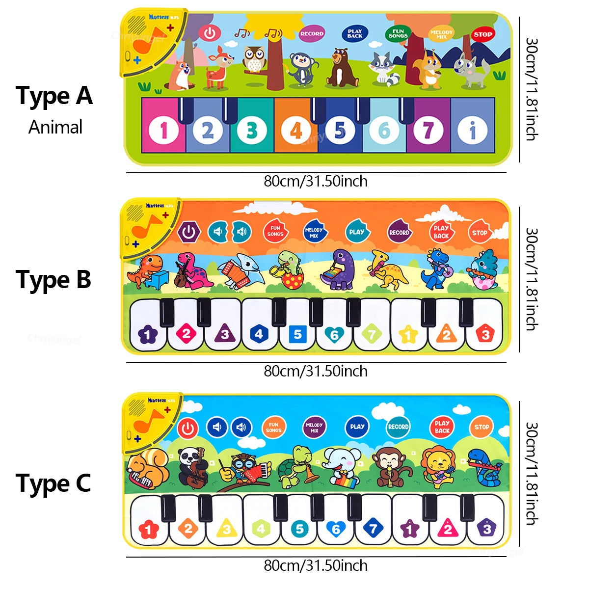 Piano Mat for Kids Kids Toddlers Floor Keyboard Dance Mat Baby Fitness