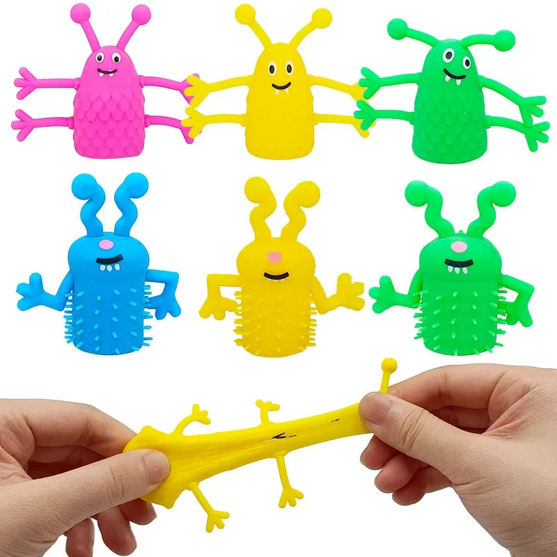 5/10/20PCS Cute Monster Finger Topper Toys Soft Rubber Stretchy Fidget