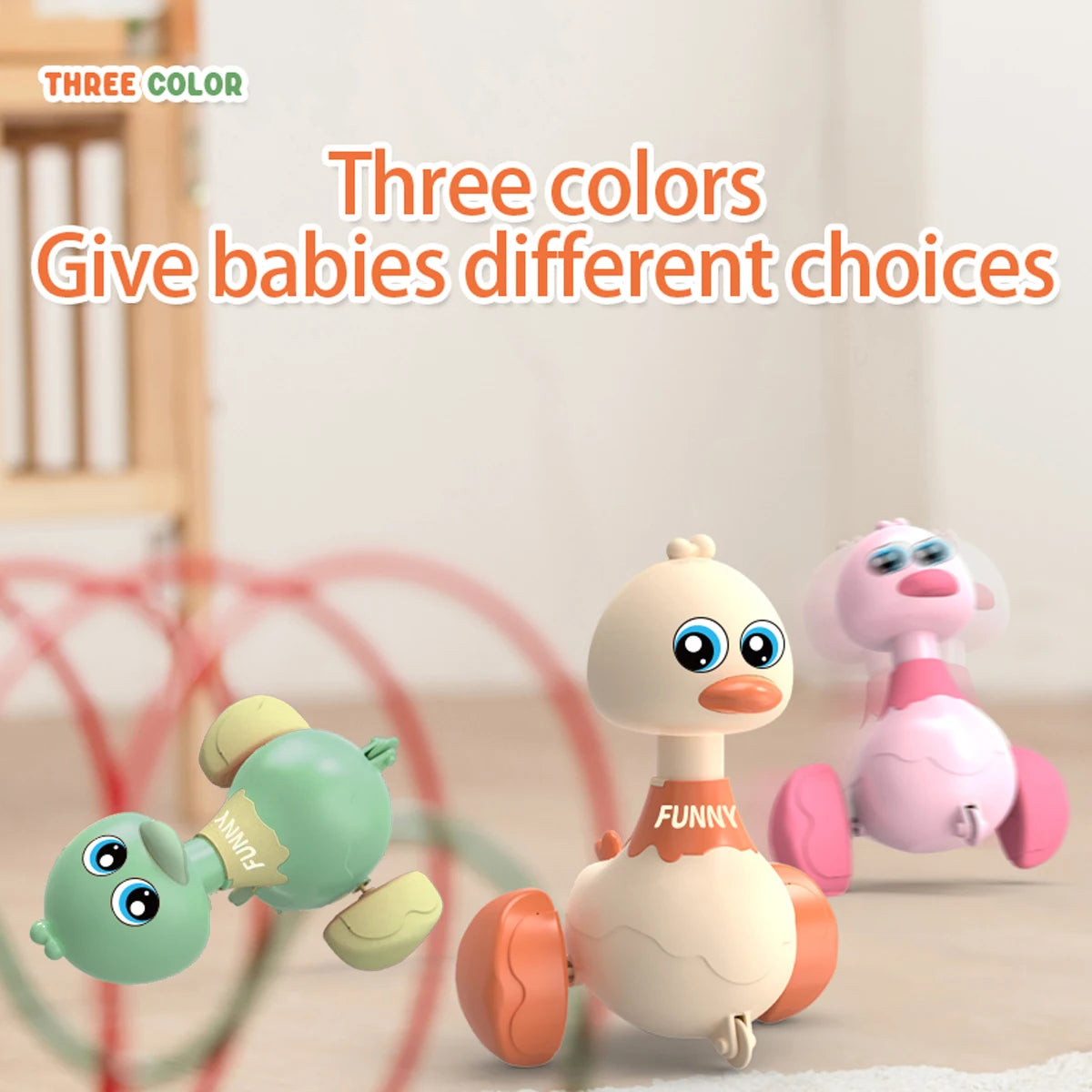 Baby Toy Swing Duck Toy Cartoon Press Vehicles Glide Animal Inertia