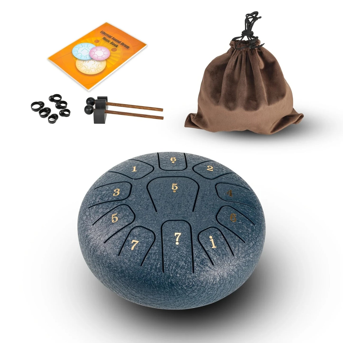 Miwayer 6" Steel Tongue Drum Gift Set | 11-Note Sound Healing