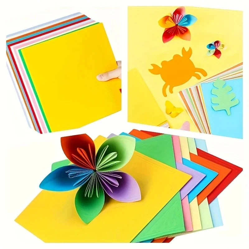 100 sheets of cardstock available in 10 colors for origami art crafts