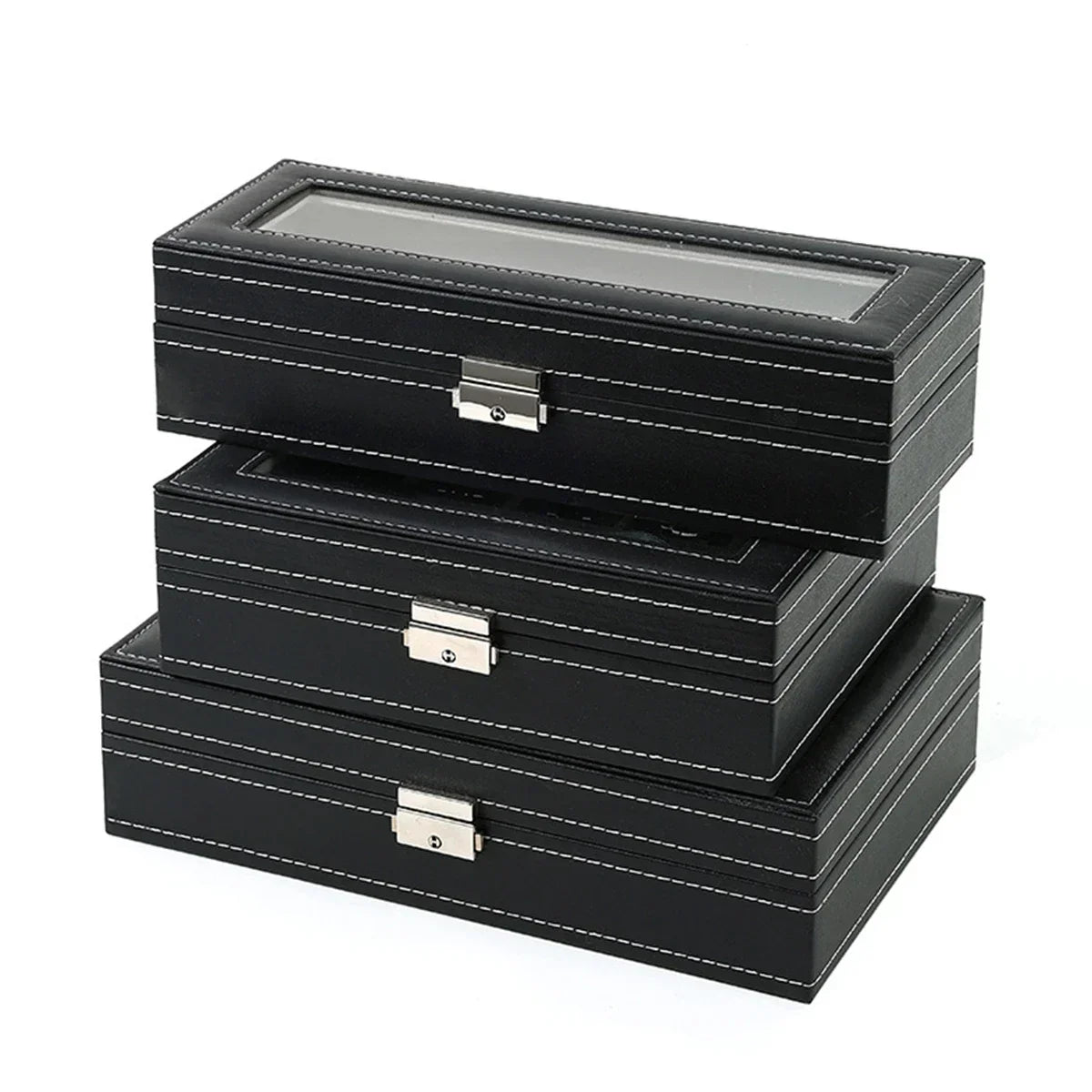 PU Leather watch box 2/3/4/5/6/8/10/12 Slots Watch Display Case For