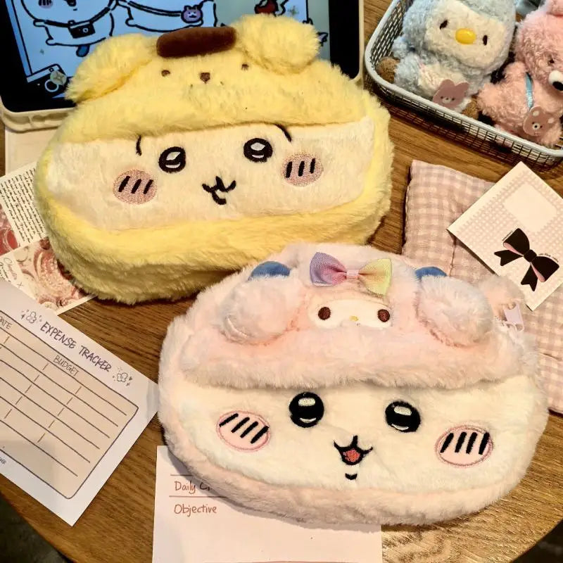 Anime Plush Pen Case Cartoon Usagi Hachiwareas Stationery Box Large