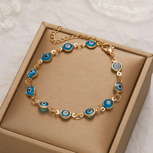 Lucky Turkey Evil Eye Bracelet For Women Men Colorful Red Blue Eye