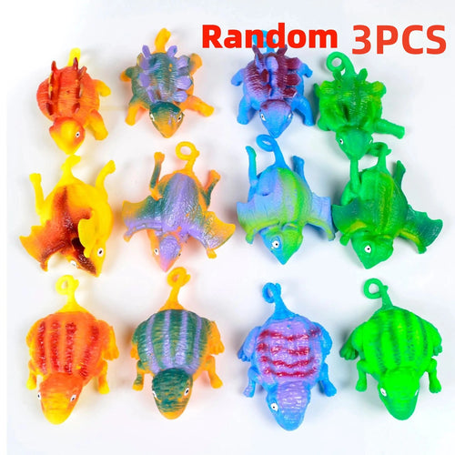 3PCS Kids Funny Dinosaur Animals Inflate Vent Balls Toy Squeeze Soft