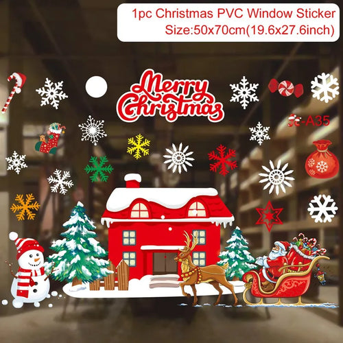 Christmas Window Sticker Merry Christmas Decorations For Home 2023