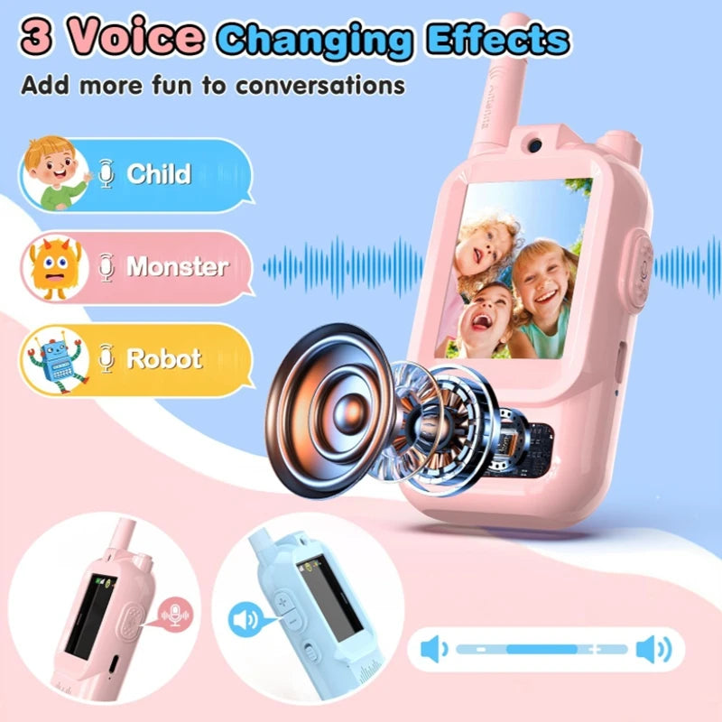 Children's Video Walkie-Talkie 2-Pack with Display Screen Voice