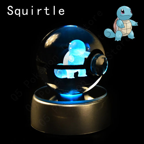 Pokemon Crystal Ball 3D Pikachu Mewtwo Mew Gengar Night Light Lamp