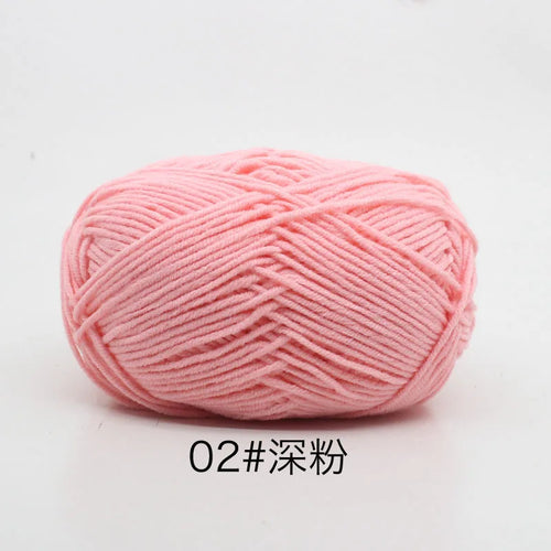 40-50g/Set 4ply Milk Cotton(80%) Knitting Yarn Needlework Dyed Lanas