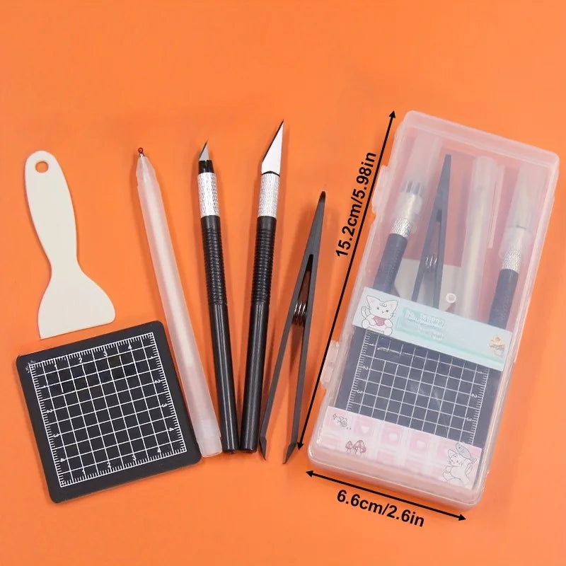 DIY Scrapbooking Tool Kit, DIY Hand Tools Set with Pen, Carving Knife,