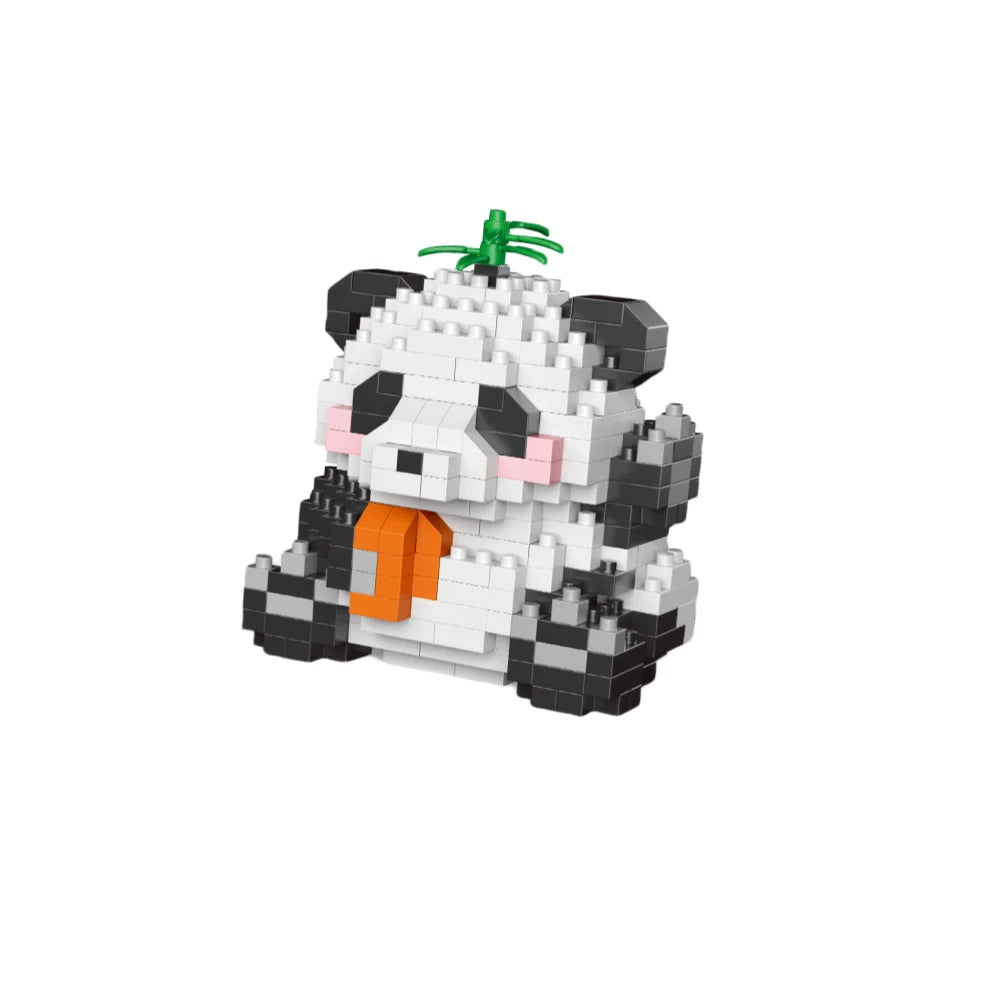 Adorable Panda-Shaped Building Blocks Toy Set: Desirable Desktop