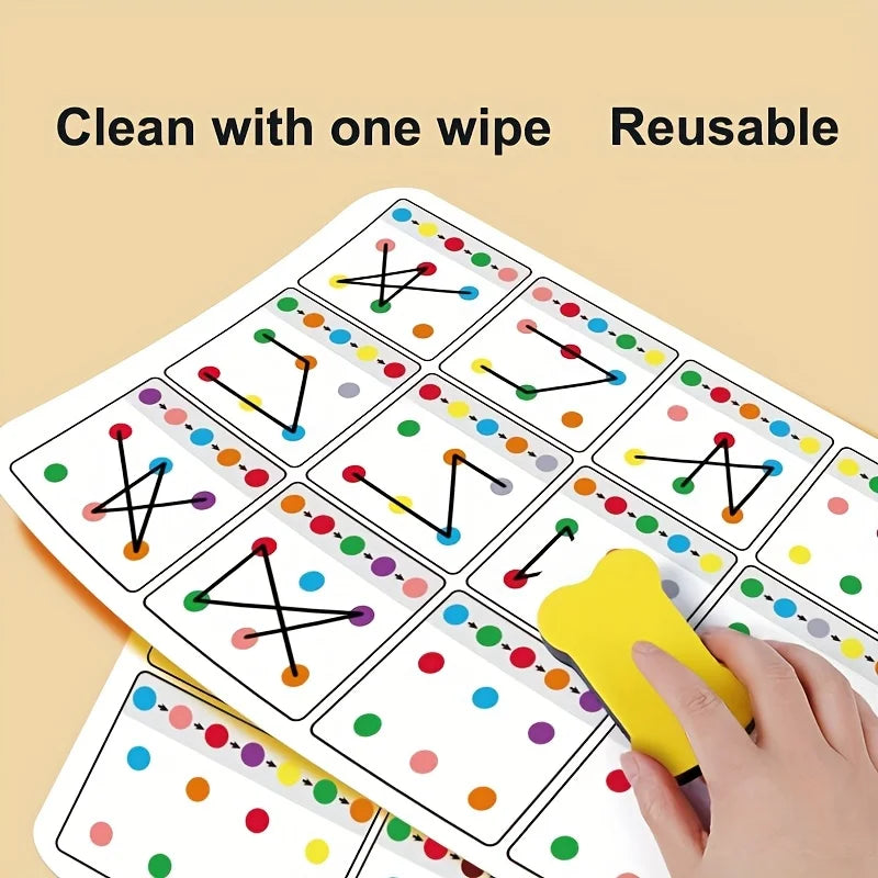 Visual tracking focus and attention training card,color and number
