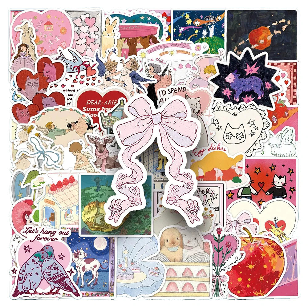10/30/50pcs Fairy Tale Series Cartoon Aesthetic Stickers Kawaii Girl