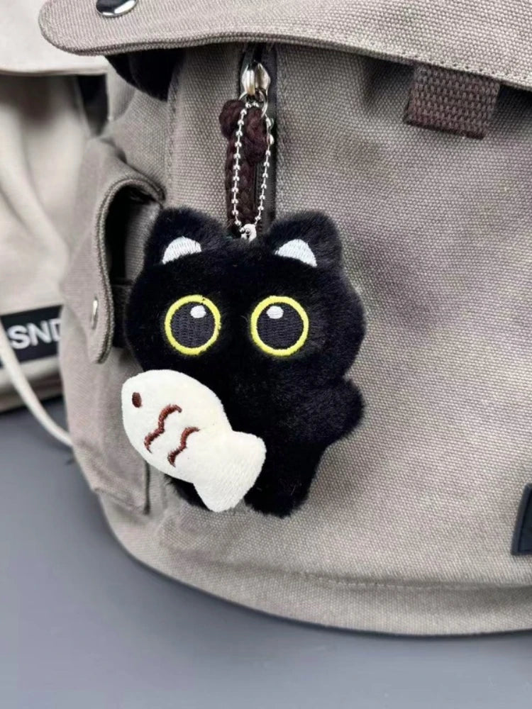 Dark Shadow Cat, For Lonely Bags, Soft Velvet Fur, Plush Key Chain