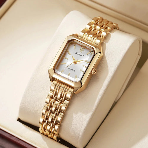 Fashion Rectangle Women Watches Ladies Stainless Steel Strap Quartz