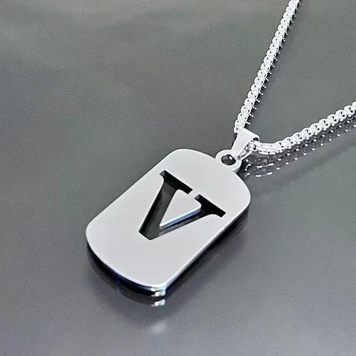 Stainless steel Men Women Pendant Necklace Hollow 26 Mother Without