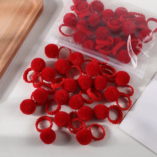 20Pcs Girls Colorful Plush Ball Elastic Hair Bands Kids Hair Ropes