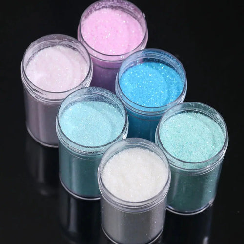 6Bottles Iridescent  Fine Glitter Series Powder Resin Supplies
