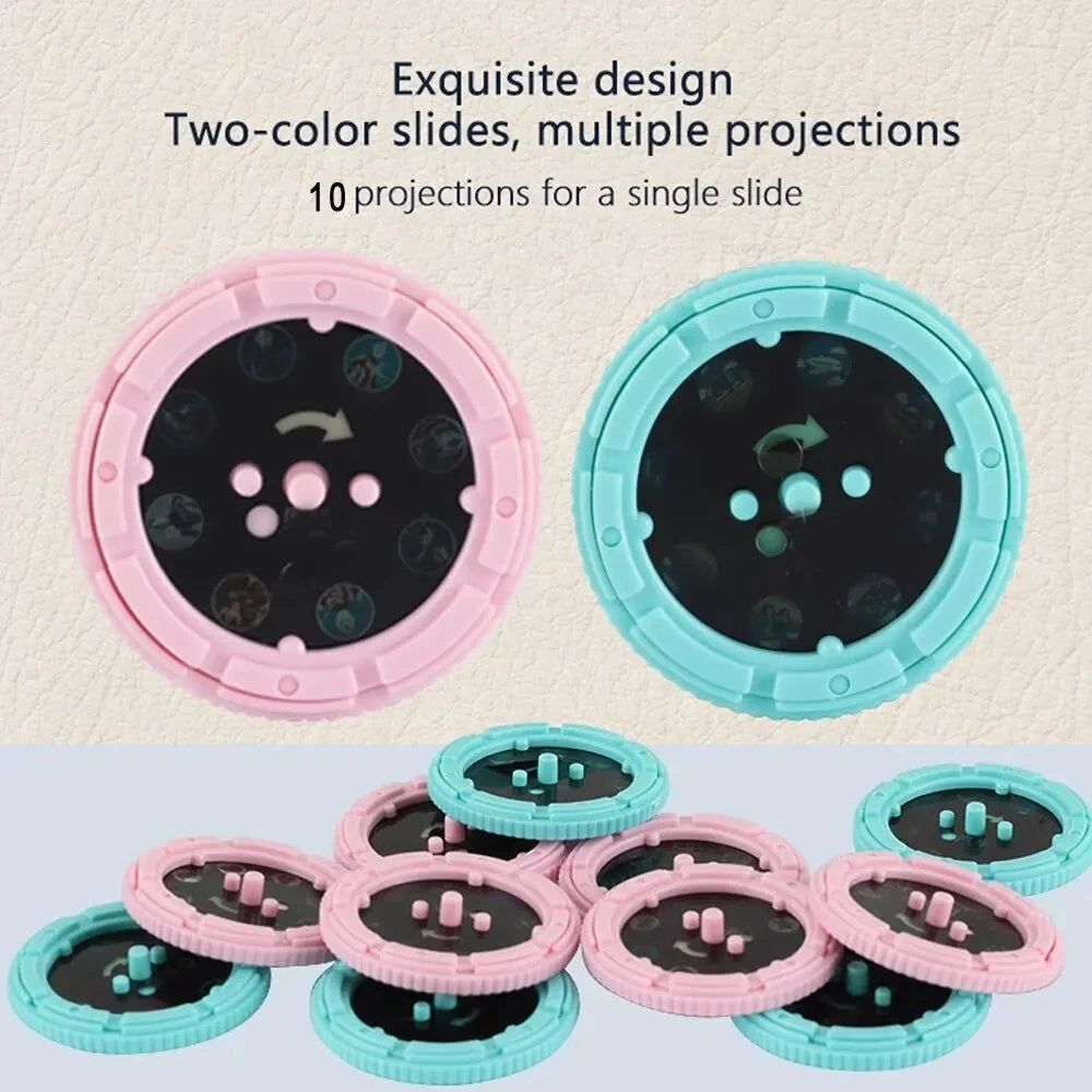 10Pcs Cards Cartoon Projection Flashlight Patterns Creative Children