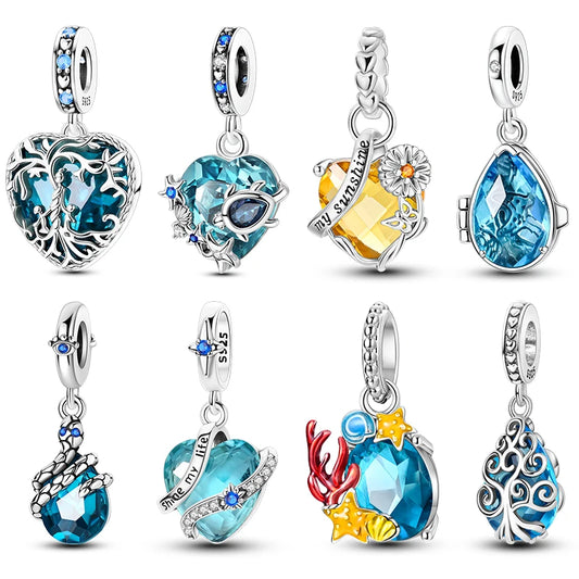 New 925 Sterling Silver Charms Beads Pendants Tree of Life Turtle Love