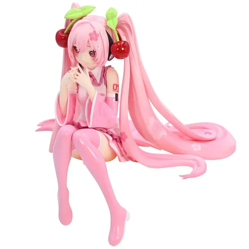 New Hatsune Miku Anime Figure Toys Pink Cherry Dress MIKU Kawaii