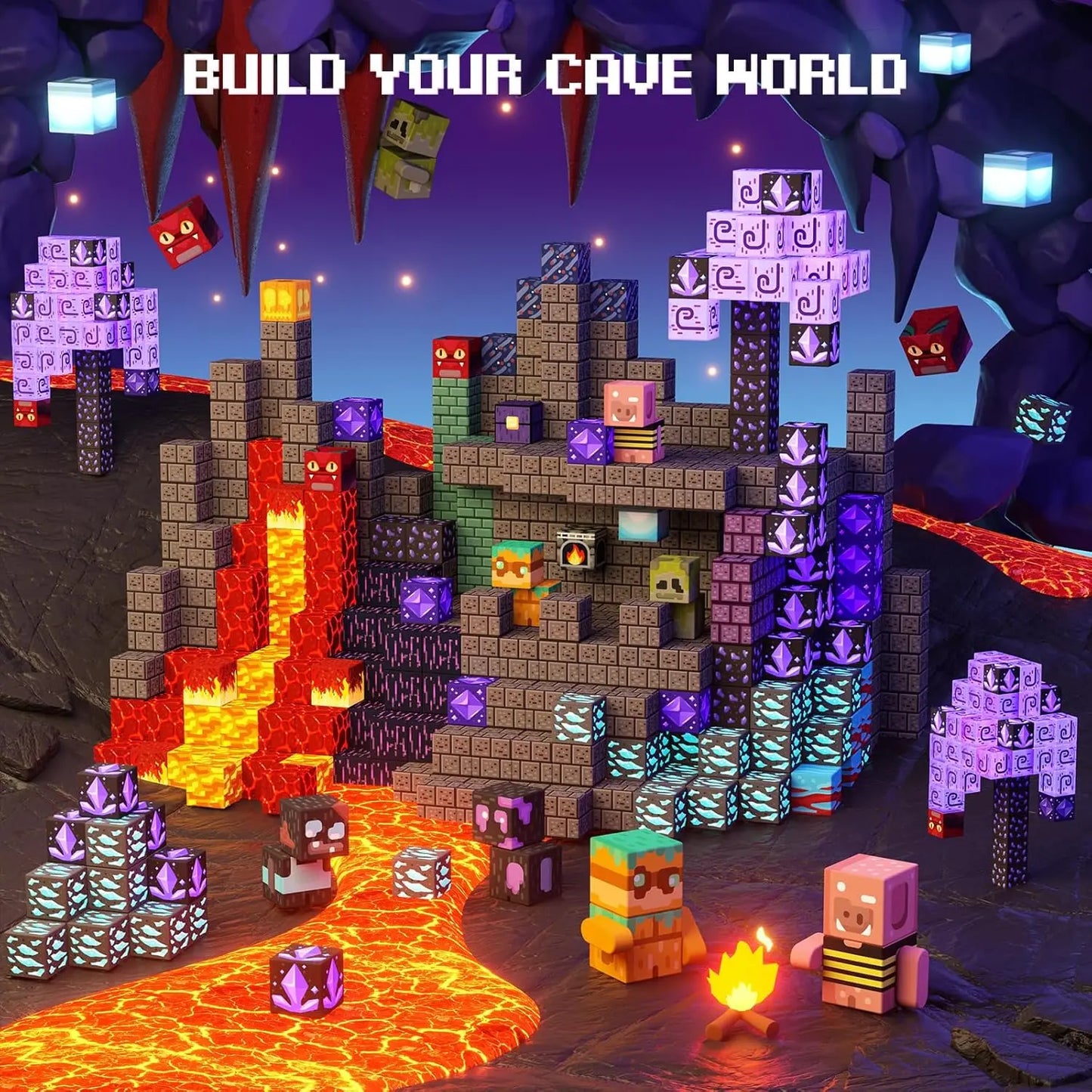 Magnetic Building Blocks Mine World Magnetic Cave World  Brick Cube