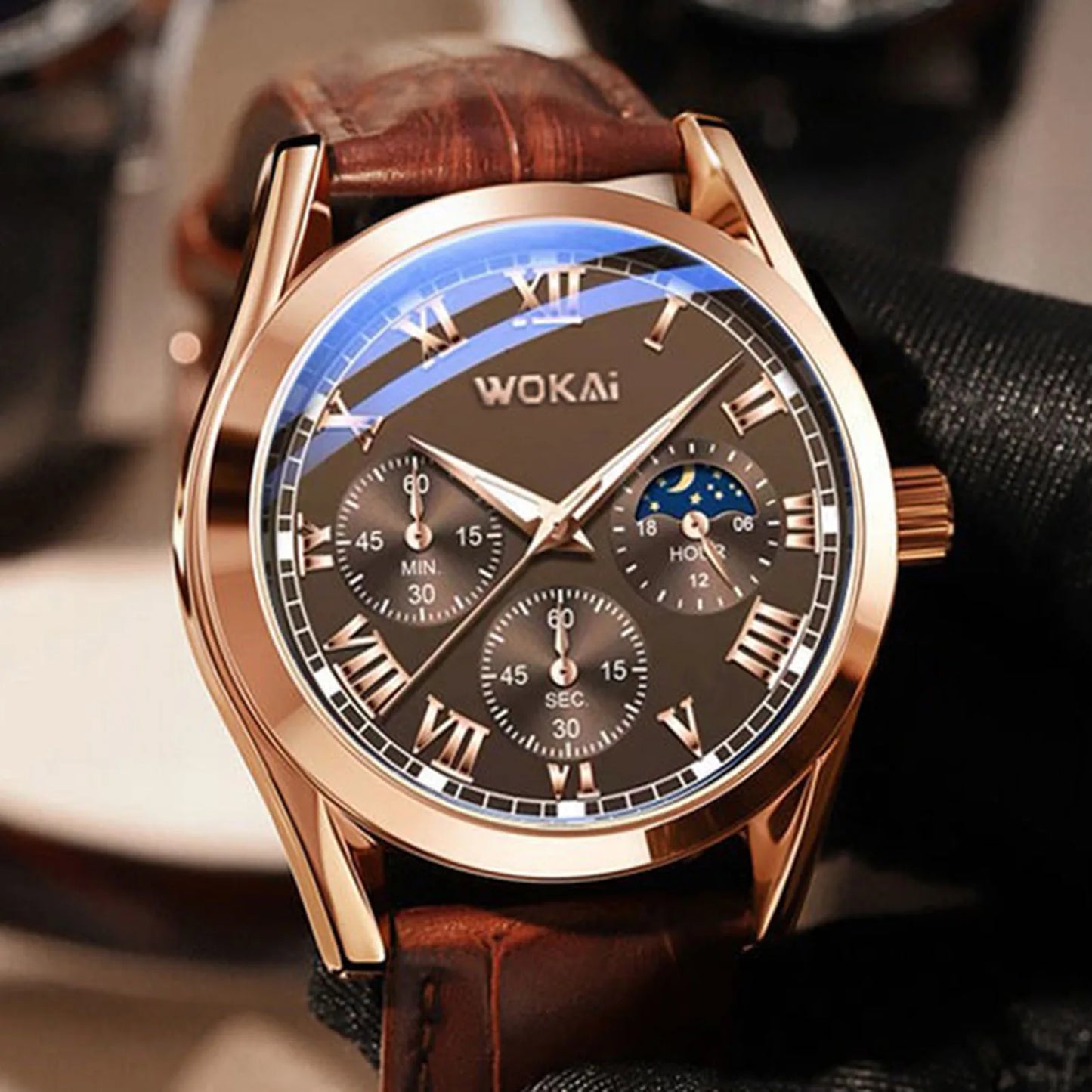 Fashion Men Luxury Watches Mens Business PU Leather Quartz Watch Gifts