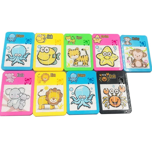 6PCS Random Number Puzzle Plastic Moving Sliding Early Education