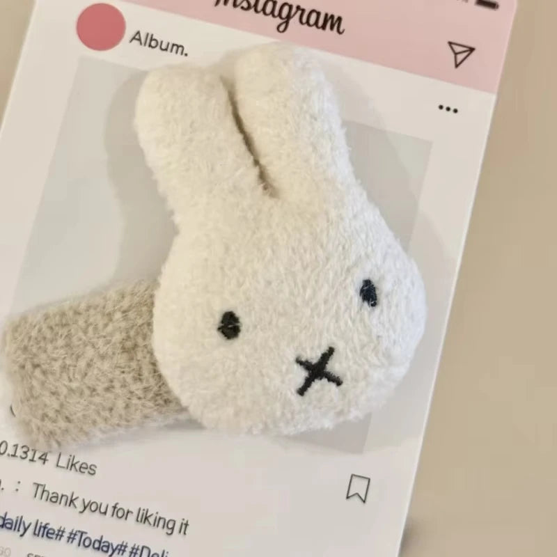 Miffy Cartoon Hair Tie Hairpin Brooch Bangs Clip Pendant Sweet