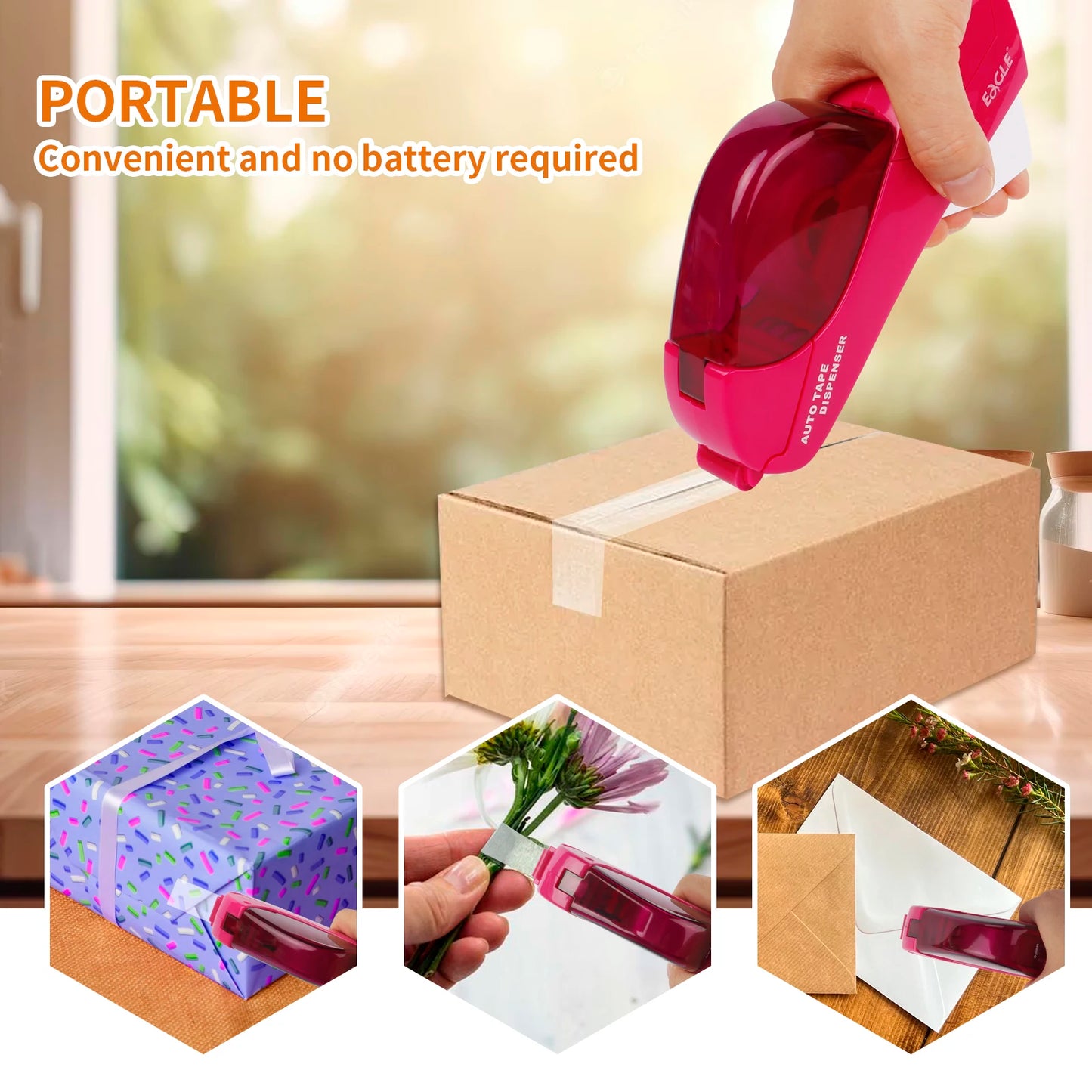 Eagle Automatic Tape Dispenser, No Battery Required, With 2 Rolls Free