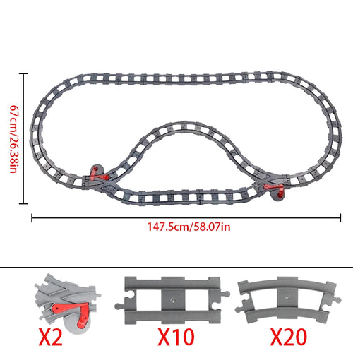 Big Size Building Block Bricks Train Tracks Crossover Parts Switch