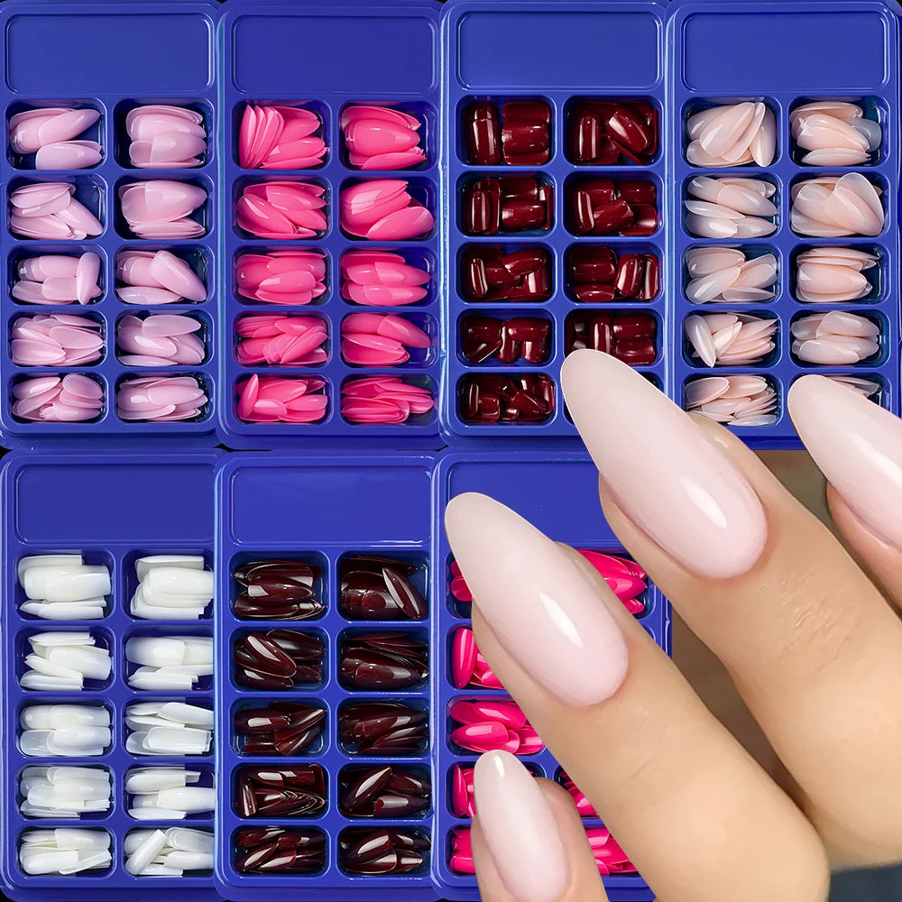 120Pcs Red Short Square Fake Nails Summer Glossy Full Cover Press on
