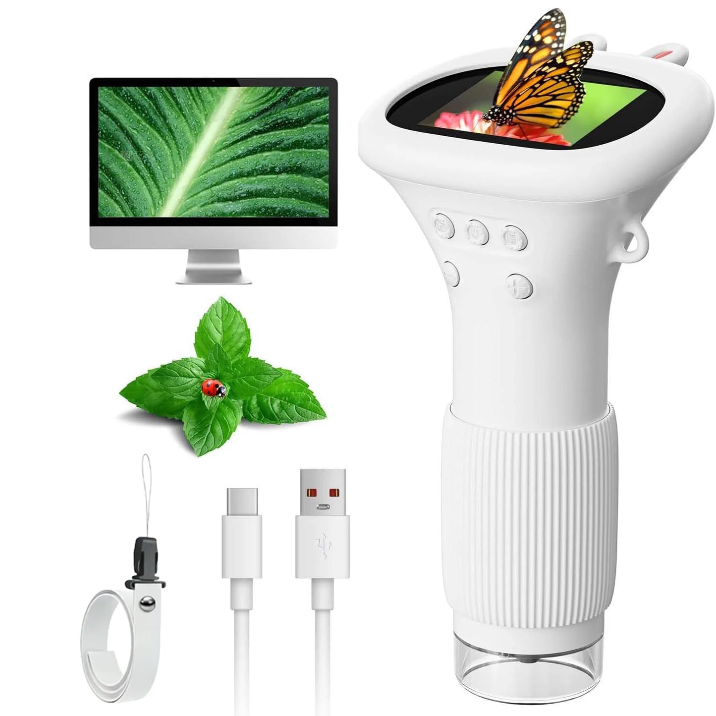 Microscope for Kids Children Microscope with 2 Inch Screen 1000x Zoom