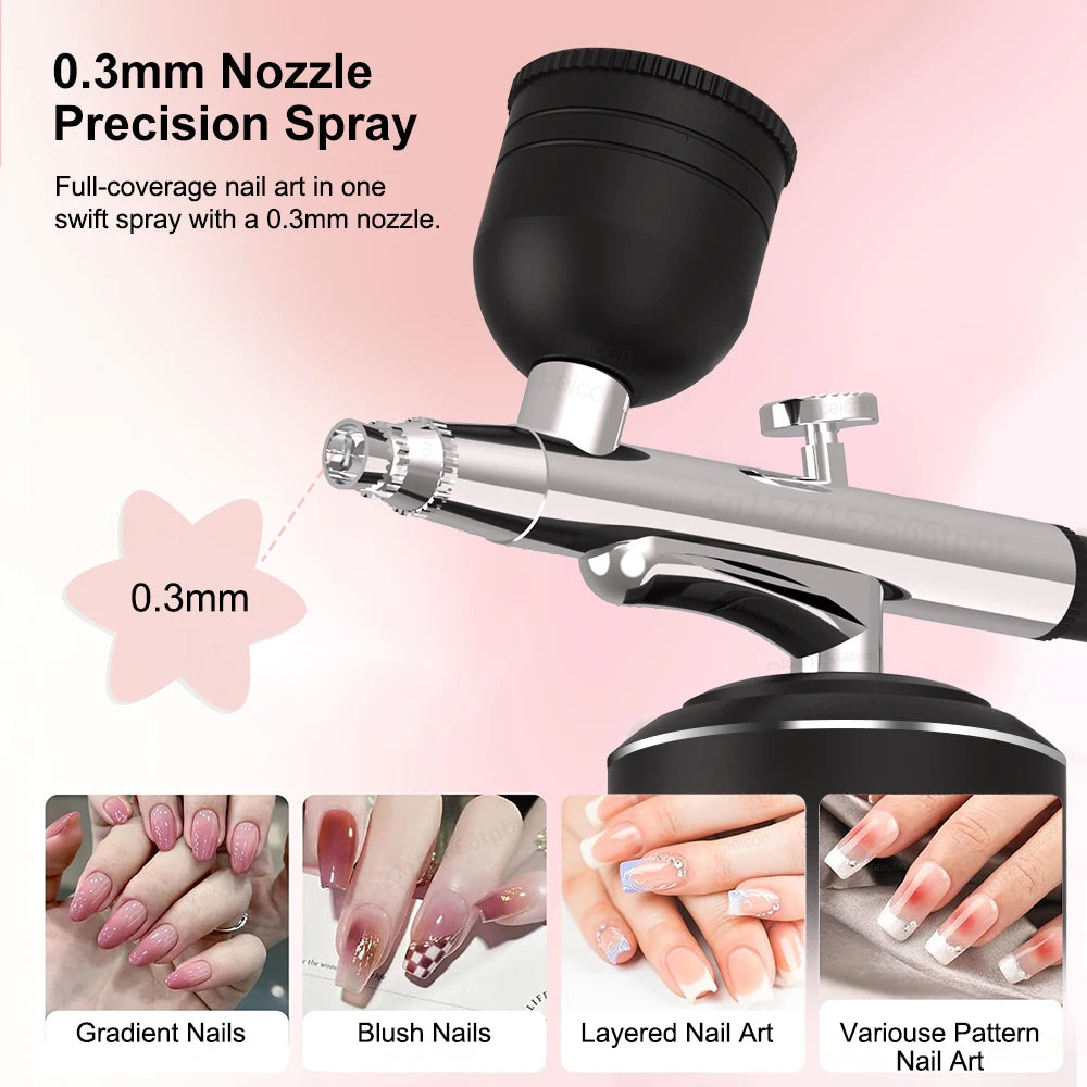 Airbrush with Compressor Handheld Spray Gun for Painting Crafts Mini
