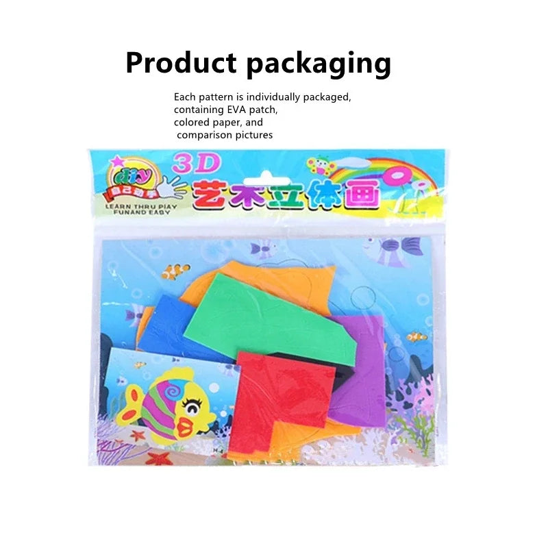 10/20pcs/lot 3D EVA Foam Sticker DIY Cartoon Animal Puzzle for