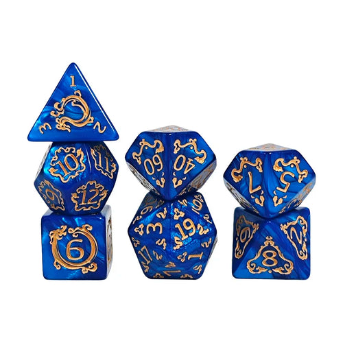 7pcs DND Dice 7Pcs/set Dragon Pattern Polyhedral Dices Role Playing