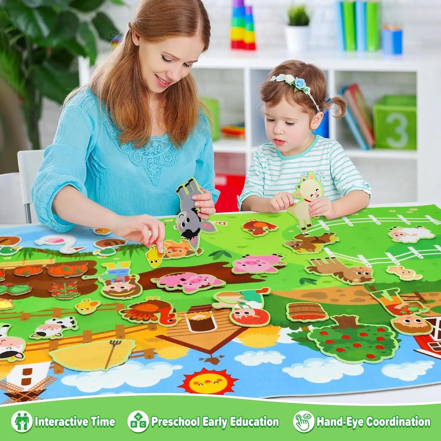 Farm Animals Felt Story Board Set Storytelling Early Learning