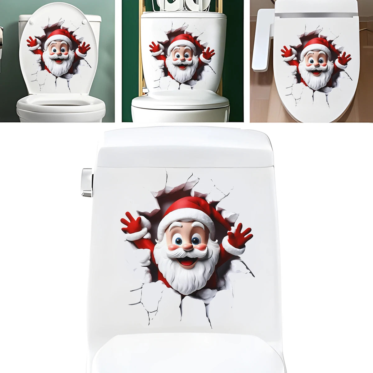 Christmas Toilet Sticker Merry Christmas Decoration for Home 2025