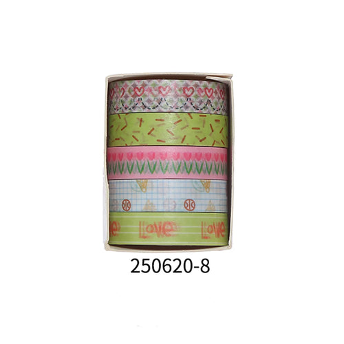 5 rolls of boxed romantic flower handbook tape, cute DIY fresh